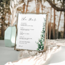 Modelo do Menu Bar de Casamento Verde