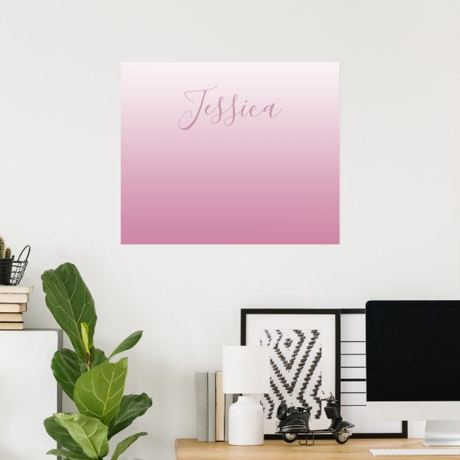 Poster Modelo Elegante e rosa editável (qualquer cor) (Escritório em casa)