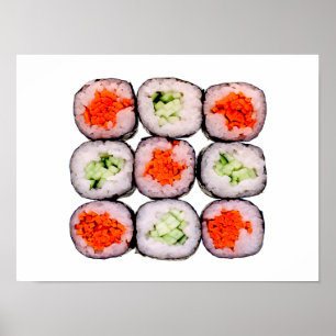 Poster Modelo japonês da comida de Rolls do sushi
