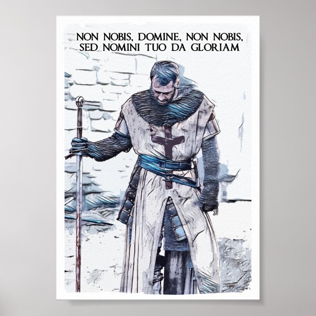 Poster Modelo Knight motto abstrato retrato (Frente)