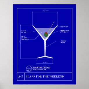 Pôster Modelo para um Martini