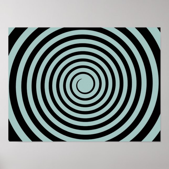 Poster Modelo Personalizado para Espiral Azul e Preto (Frente)