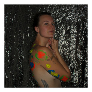 Pôster Modelo Pintado por Corpo