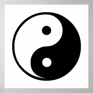 Pôster Modelo preto e branco da ilustração de Yin Yang