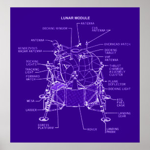 Pôster Modelos do módulo lunar de Apollo