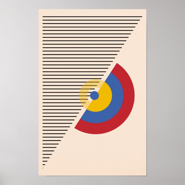 Poster Modern Abstrato Bauhaus Imprimível Deco Wall art (Frente)