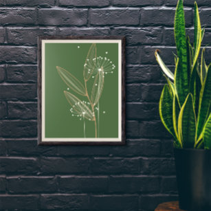 Poster Modern Abstrato Boho Floral Plant Art Décor