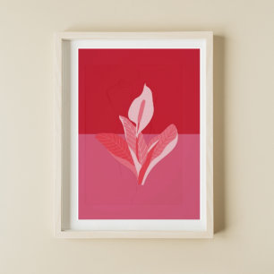 Poster Modern Art Calla Lily Red Pink