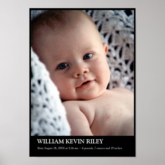 Poster Modern baby photo vertical wall hanging art black (Frente)