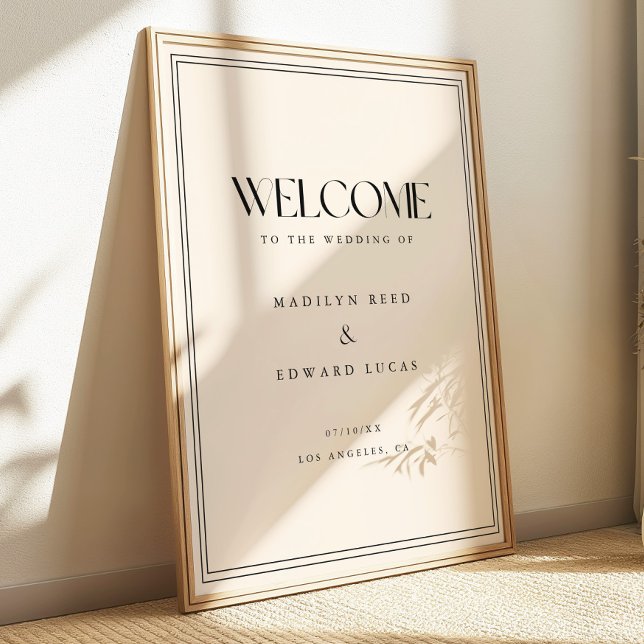 Poster Modern Beige Bold Typography Wedding Welcome (Criador carregado)