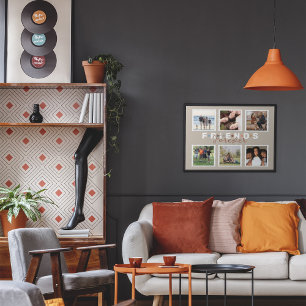 Poster Modern Beige Friends Forever - Estilo de carimbo p