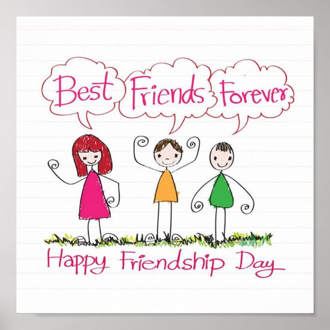 Poster Modern BEST FRIENDS FOREVER 1 Photo Collage Plaque (Frente)