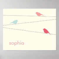 Modern Birds Personalizadas Wall Art