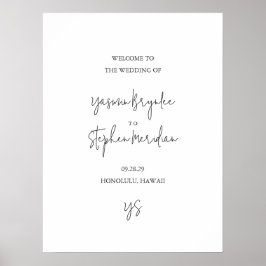 Poster Modern Black and White Chic Wedding