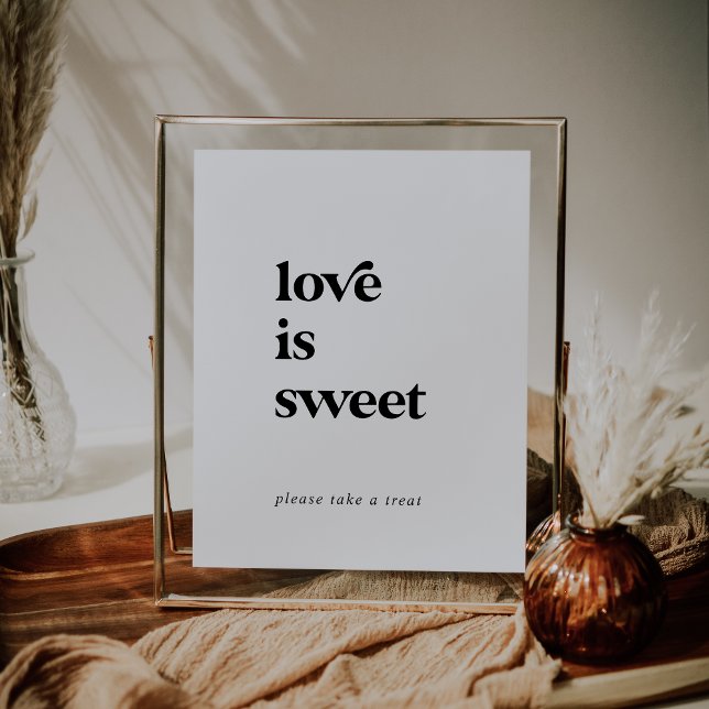 Poster Modern Black Typografia Love Is Sweet Wedch Sign (Criador carregado)
