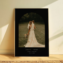 Poster Modern Black Wedding Couple Photo Arch