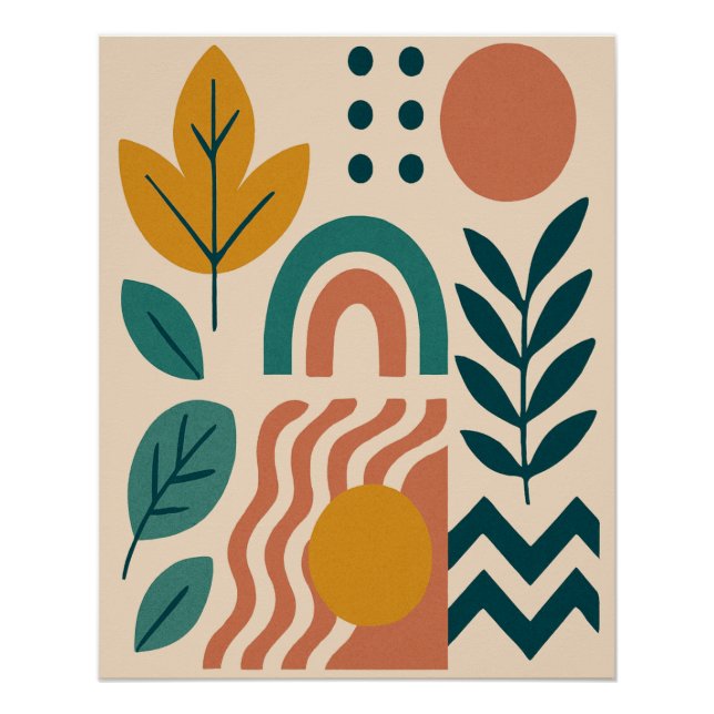 Pôster Modern Boho Abstrato Nature Wall Art (Frente)