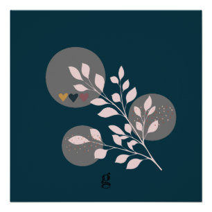 Pôster Modern Boho Floral Poster brilhante
