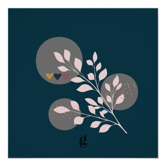 Pôster Modern Boho Floral Poster brilhante (Frente)