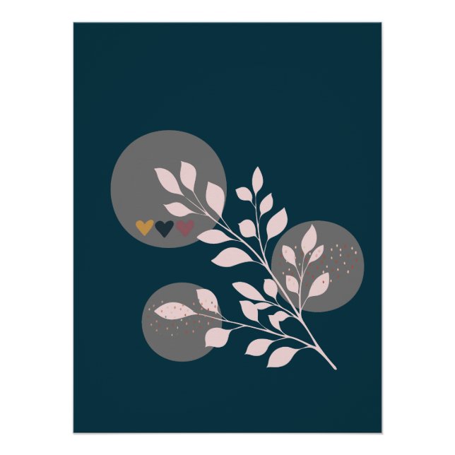 Pôster Modern Boho Floral Poster brilhante (Frente)