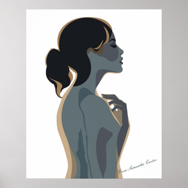 Poster Modern Boho Wall Art Elegante Mulher Minimalista (Frente)