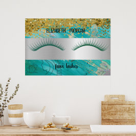 Poster Modern Bokeh,Stripe,Faux Lashes Po