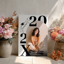 Poster Modern Bold Black white Trendy photo graduation