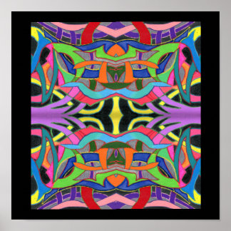 Poster Modern Bold Manly Colorful Line Drawing