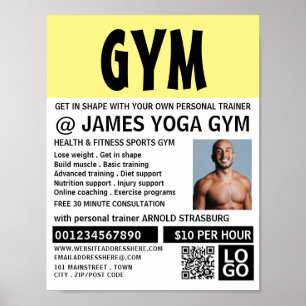 Poster Modern Bold, Treinador Pessoal, Publicidade De Gym