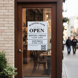 Poster Modern Business opening hours logo and qr code