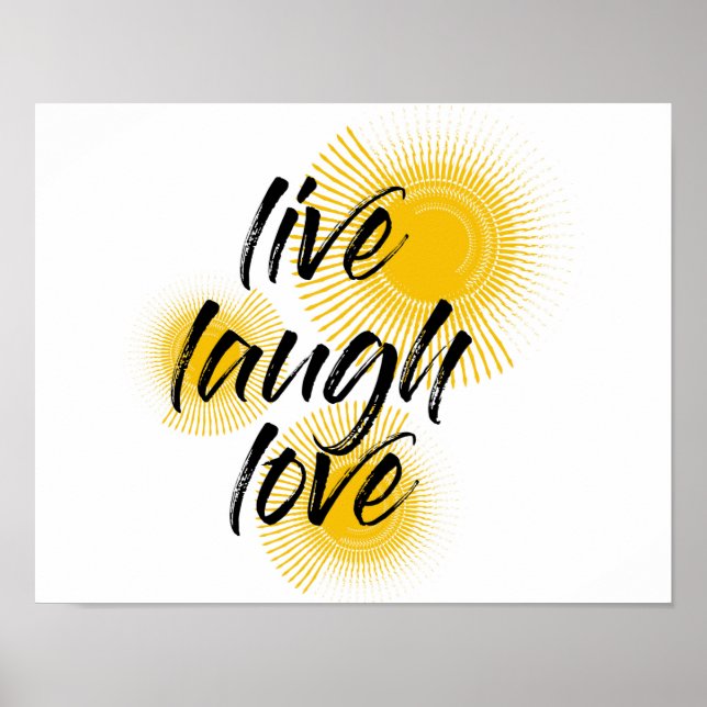 Poster Modern, cheerful, trendy design Live Laugh Love (Frente)