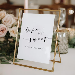 Poster Modern Clligraphy Love is Sweet Wedding Mesa Sign