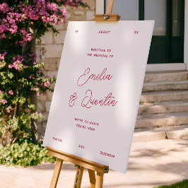 Poster Modern Colorful Retro Bold Wedding Welcome Sign