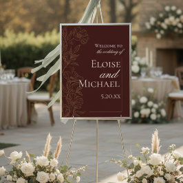 Poster Modern Copper Brown Wedding Ceremony Welcome 