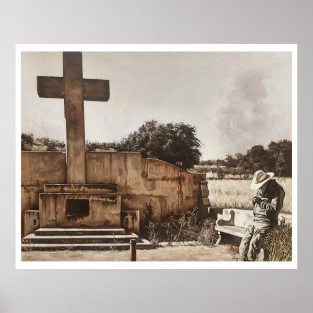 Poster Modern Cowboy Biker checking his GPS. (Frente)