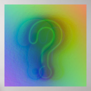 Poster Modern Digital Art   Rainbow Shadow Question Wall