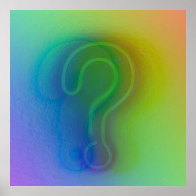 Poster Modern Digital Art | Rainbow Shadow Question Wall (Frente)