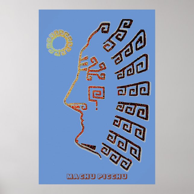 Pôster Modern Drawing of Machu Picchu (Frente)