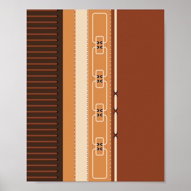 Poster Modern Earth Tone Geometric Art Print (Frente)