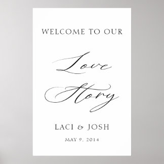 Poster Modern Elegant Calligraphy Welcome Wedding Sign