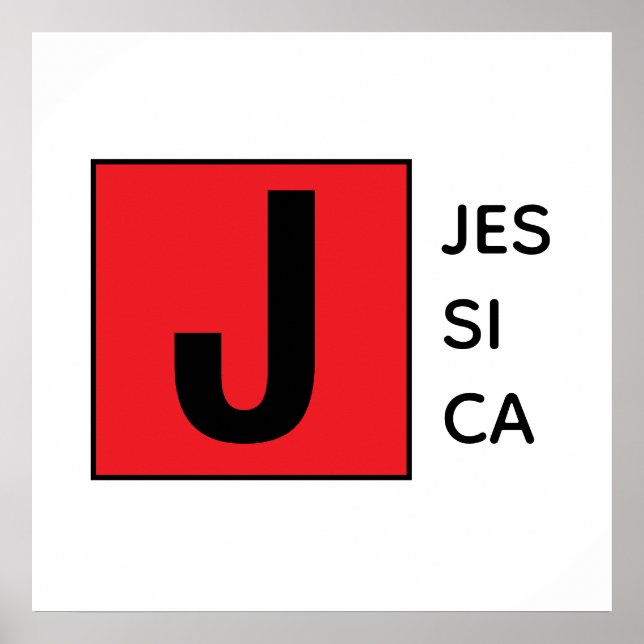 Poster Modern Elegant Plain Professional Name Monogram (Frente)