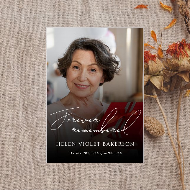 Poster Modern Elegant Script Photo Funeral Welcome Sign (Criador carregado)