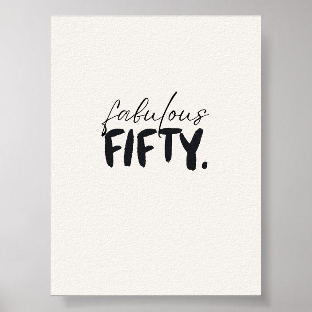 Poster Modern Fabulous Fifty Beige Black Birthday Gift (Frente)