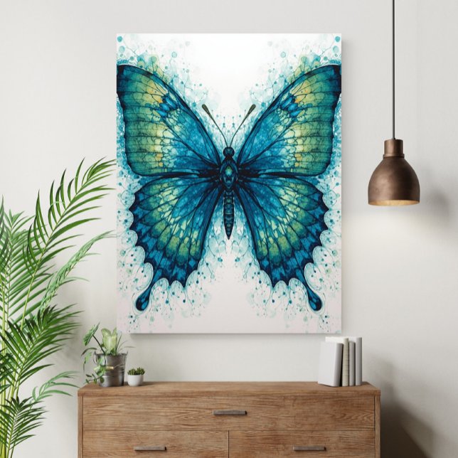 Poster Modern Fantasy Fractal Art Watercolor Butterfly  (Criador carregado)