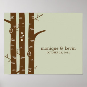 Pôster Modern Forest Personalized Wall Art - Sage -