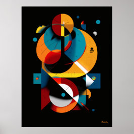 Poster Modern Geometric Abstraction – Bauhaus Orbit