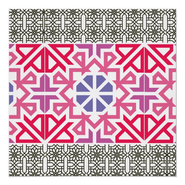 Pôster Modern Geometric colorful Boho Pattern (Frente)