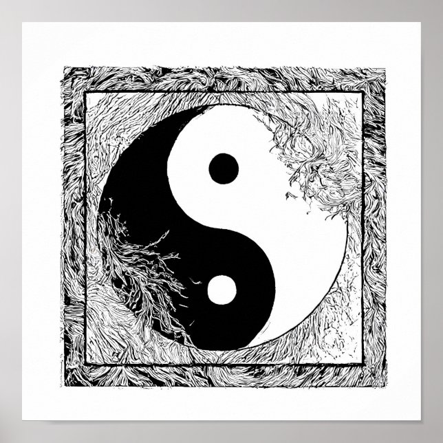 Poster Modern Graphic Design: High-Contrast Yin Yang (Frente)