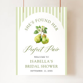 Poster Modern Green Gingham Perfect Pair Bridal Shower