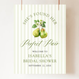 Poster Modern Green Gingham Perfect Pair Bridal Shower